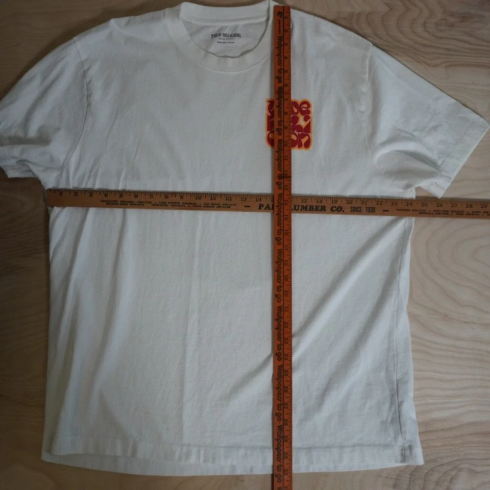True Religion Mens World Tour Graphic T-Shirt White 2XL Dove Retro Logo Tee